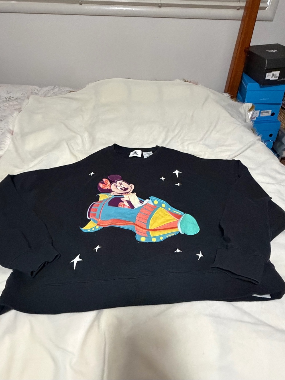 Disney Parks Play in Black the Park Minnie Sweatshirt Women’s Medium